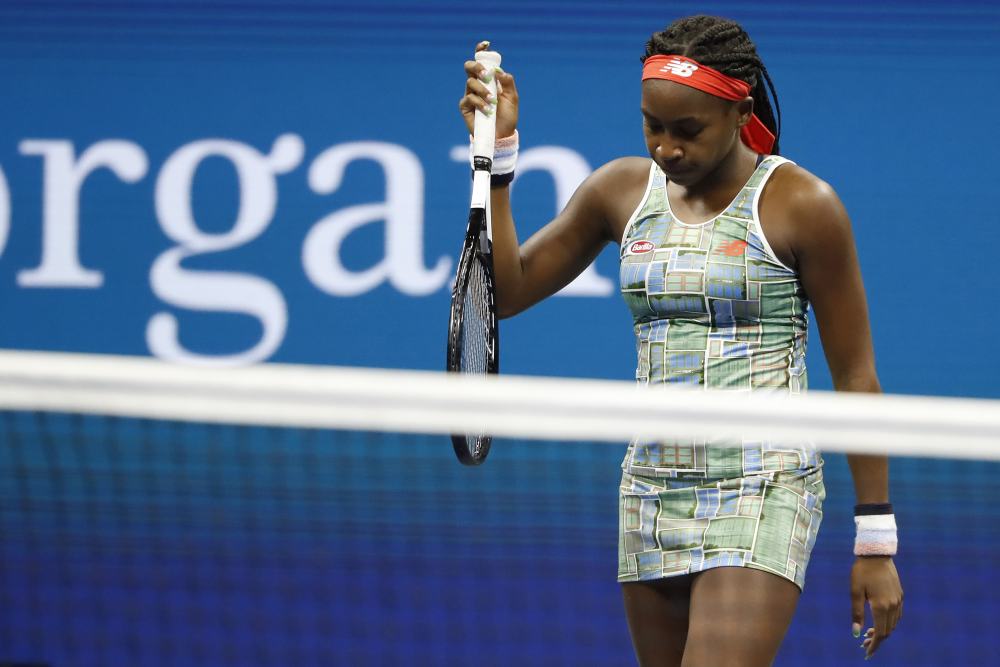 Coco Gauff (pic) reacts after losing to Naomi Osaka in the third round on day six of the 2019 US Open tennis tournament in New York August 31, 2019. u00e2u20acu2022 Picture by Geoff Burke-USA TODAY Sports via Reuters