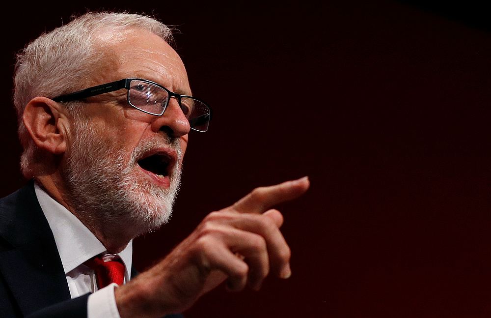 Britain's Labour Party leader Jeremy Corbyn speaks during the Labour party annual conference in Brighton, September 24, 2019. u00e2u20acu201d Reuters pic