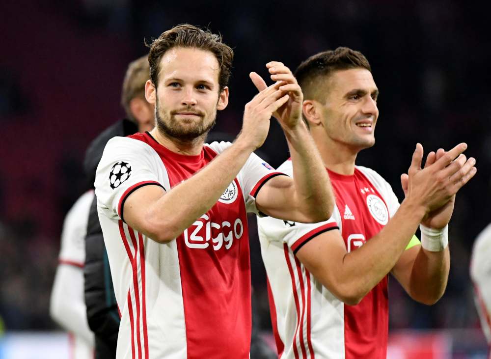 Ajax's Daley Blind applauds fans after the match against Lille, September 18, 2019. u00e2u20acu2022 Reuters pic