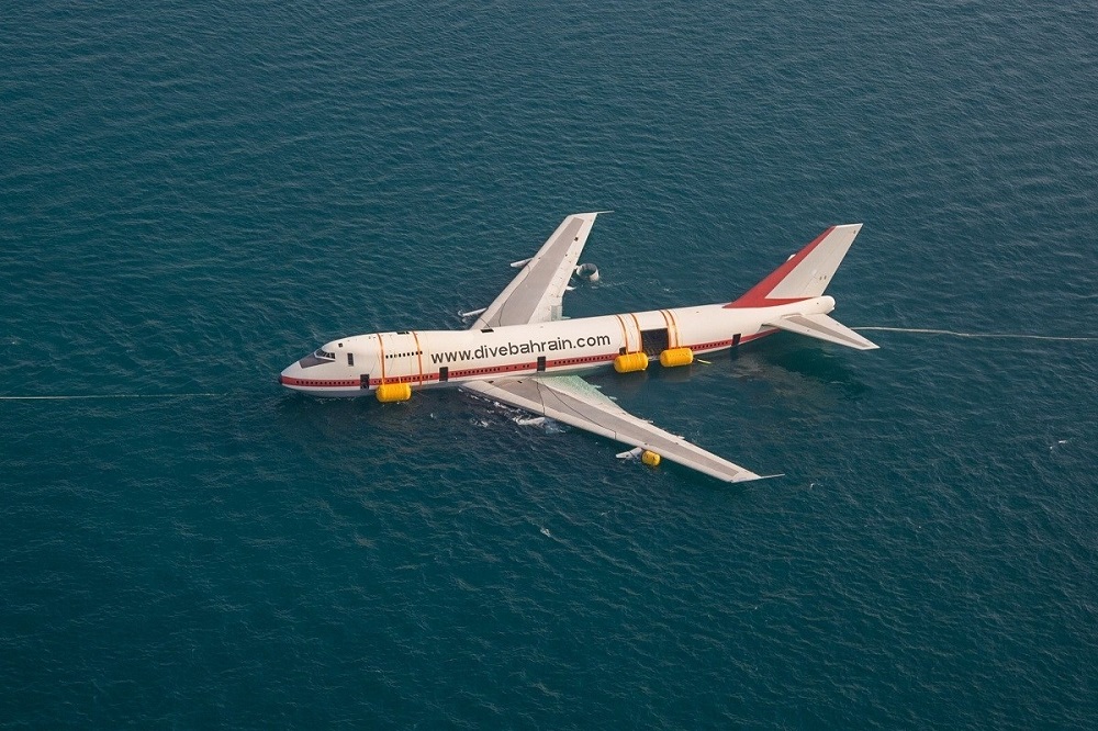 A 70-metre-long Boeing 747, submerged in its entirety, serves as an artificial reef at Dive Bahrain. u00e2u20acu201d Picture courtesy of Dive Bahrain 