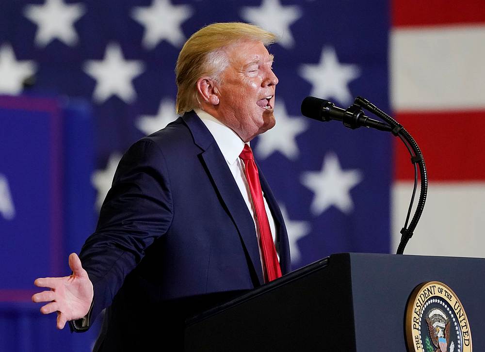 US President Donald Trump holds a campaign rally in Fayetteville, North Carolina September 9, 2019. u00e2u20acu201d Reuters pic 