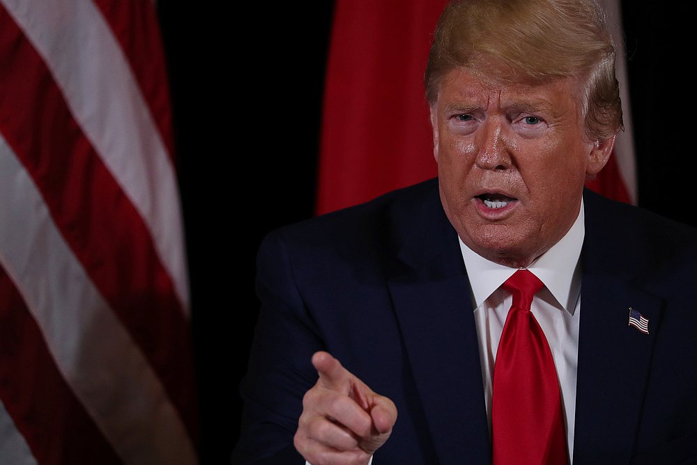 US President Donald Trump speaks on the sidelines of the annual United Nations General Assembly in New York  September 23, 2019. u00e2u20acu201d Reuters pic 