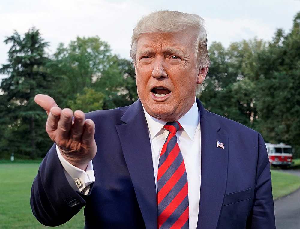 US President Donald Trump speaks to reporters from the South Lawn of the White House in Washington September 12, 2019. u00e2u20acu201d Reuters pic
