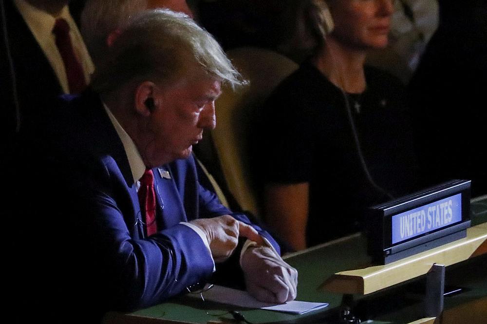 US President Donald Trump at UN headquarters in New York  September 23, 2019. u00e2u20acu201d Reuters pic 