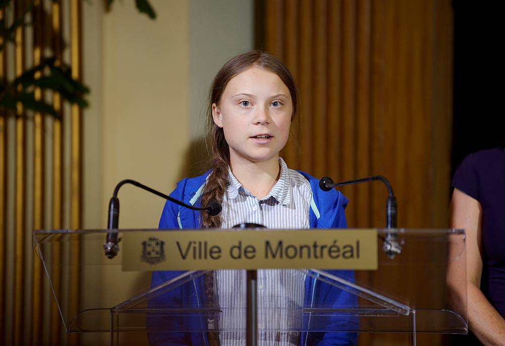 Climate change teen activist Greta Thunberg speaks as she receives the key to the city from Montreal Mayor Valerie Plante after a climate strike march in Montreal, Quebec, Canada September 27, 2019. u00e2u20acu201d Reuters pic 