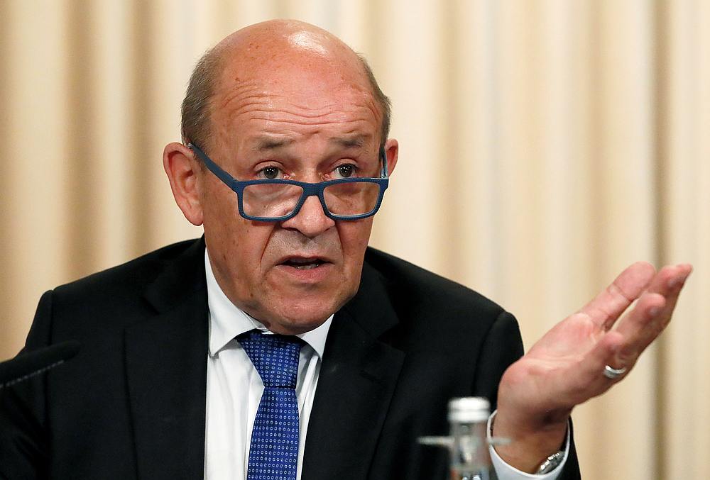 French Foreign Minister Jean-Yves Le Drian speaks after a meeting of the Russian-French Security Cooperation Council in Moscow, Russia September 9, 2019.  u00e2u20acu201d Reuters pic 