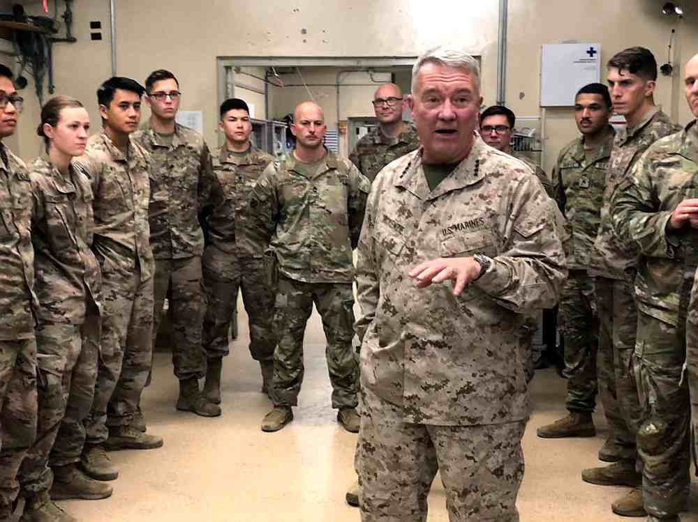 Marine General Kenneth McKenzie, head of US Central Command, speaks with U.S. troops while visiting Forward Operating Base Fenty in Jalalabad, Afghanistan September 9, 2019. u00e2u20acu201d Reuters pic 