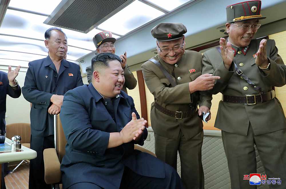 North Korean leader Kim Jong-un guides the test firing of a new weapon in this undated photo released on August 16, 2019. u00e2u20acu201d KCNA pic via Reuters pic