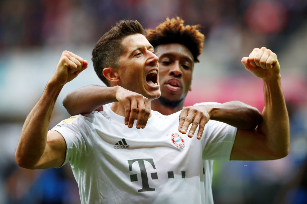 Bayern Munich's Robert Lewandowski celebrates scoring their third goal against Paderborn. u00e2u20acu201d Reuters picnn