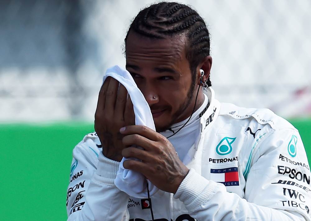 Mercedes' Lewis Hamilton looks on after qualifying in second position in Monza, Italy September 7, 2019. u00e2u20acu2022 Reuters pic