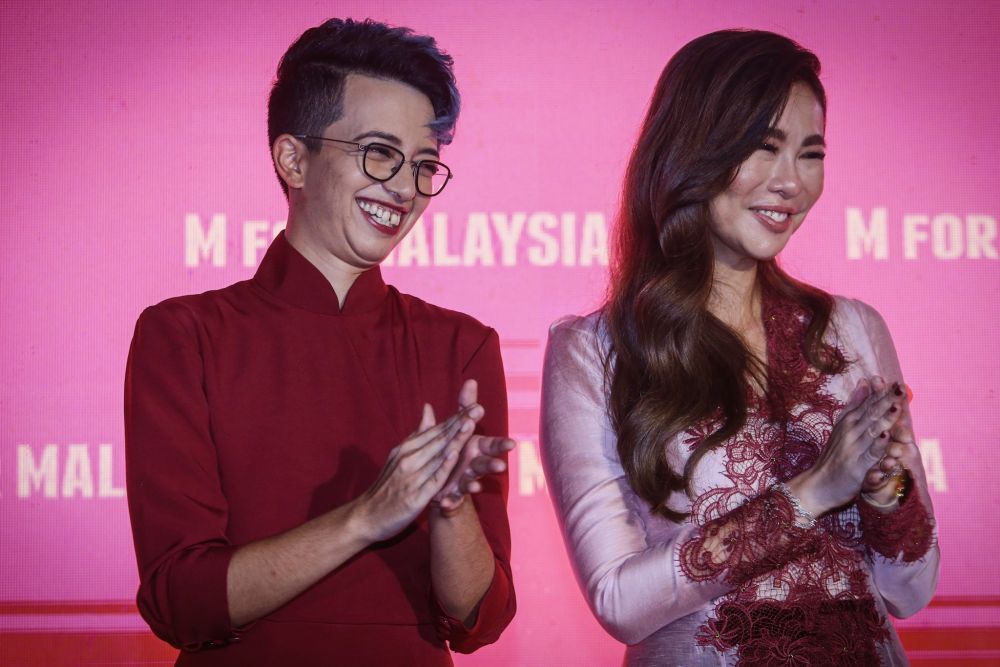 ‘M for Malaysia’ directors Ineza Roussille (left) and Dian Lee are pictured during the documentary’s premiere at GSC Pavilion, Kuala Lumpur September 10, 2019. — Picture by Hari Anggara