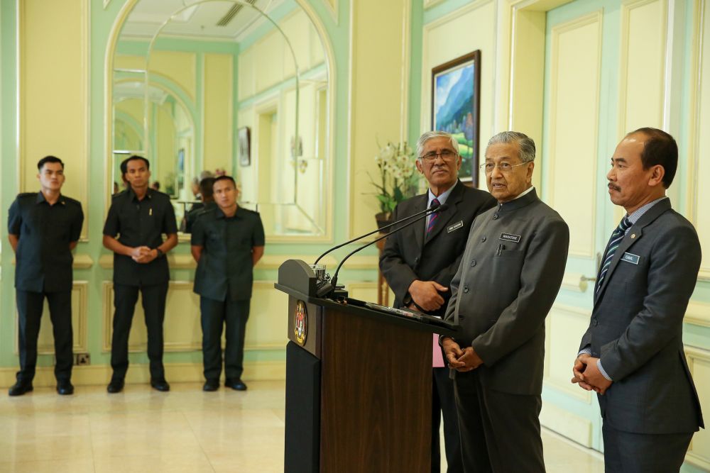 Prime Minister Tun Dr Mahathir Mohamad speaks during a press conference in Putrajaya September 19, 2019. u00e2u20acu2022 Picture by Yusof Mat Isa