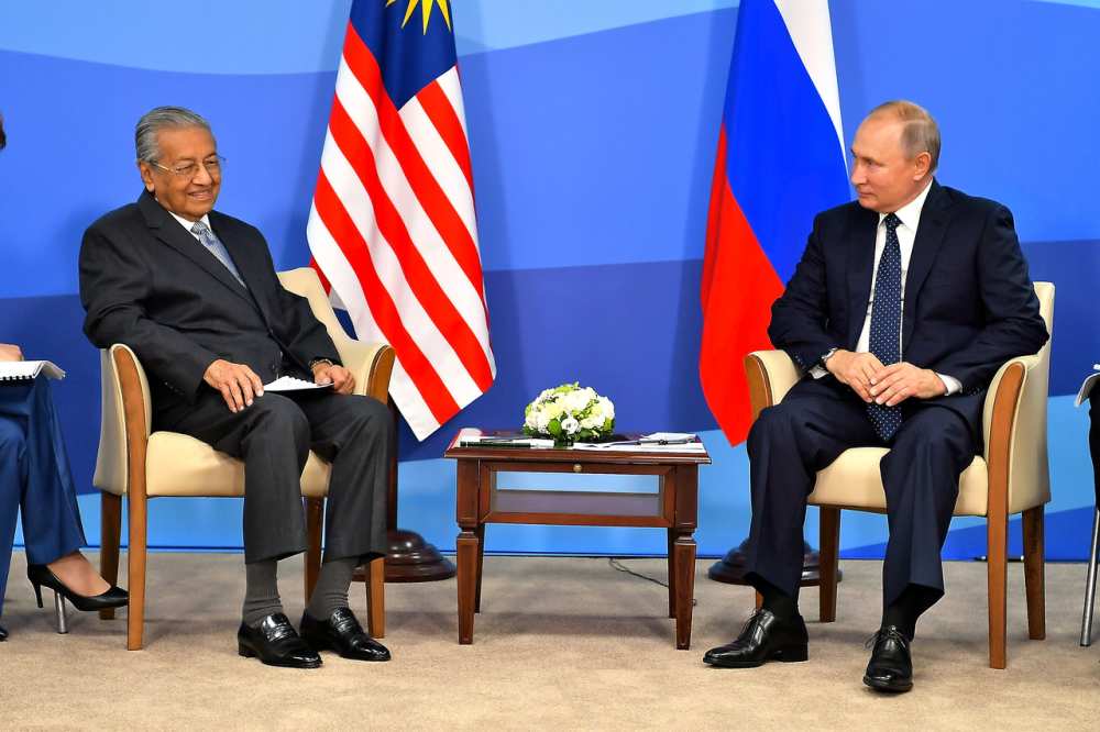 Tun Dr Mahathir Mohamad meets Russian President Vladimir Putin ahead of the Eastern Economic Forum (EEF) in Vladivostok September 5, 2019. u00e2u20acu2022 Bernama pic