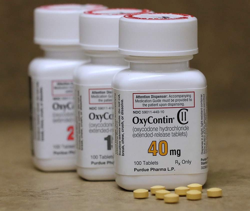 Bottles of prescription painkiller OxyContin pills, made by Purdue Pharma LP sit on a counter at a local pharmacy in Provo, Utah April 25, 2017. u00e2u20acu201d Reuters pic 