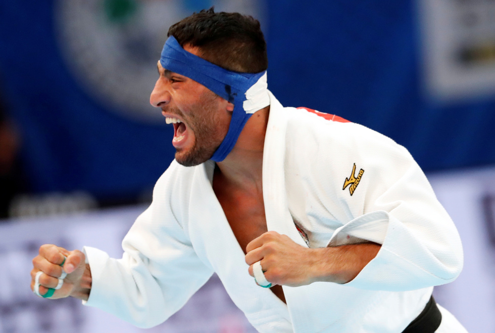 Iranu00e2u20acu2122s Saeid Mollaei reacts during the Menu00e2u20acu2122s Under 81kg event at the World Judo Championships in Nippon Budokan, Tokyo August 28, 2019. u00e2u20acu201d Reuters pic