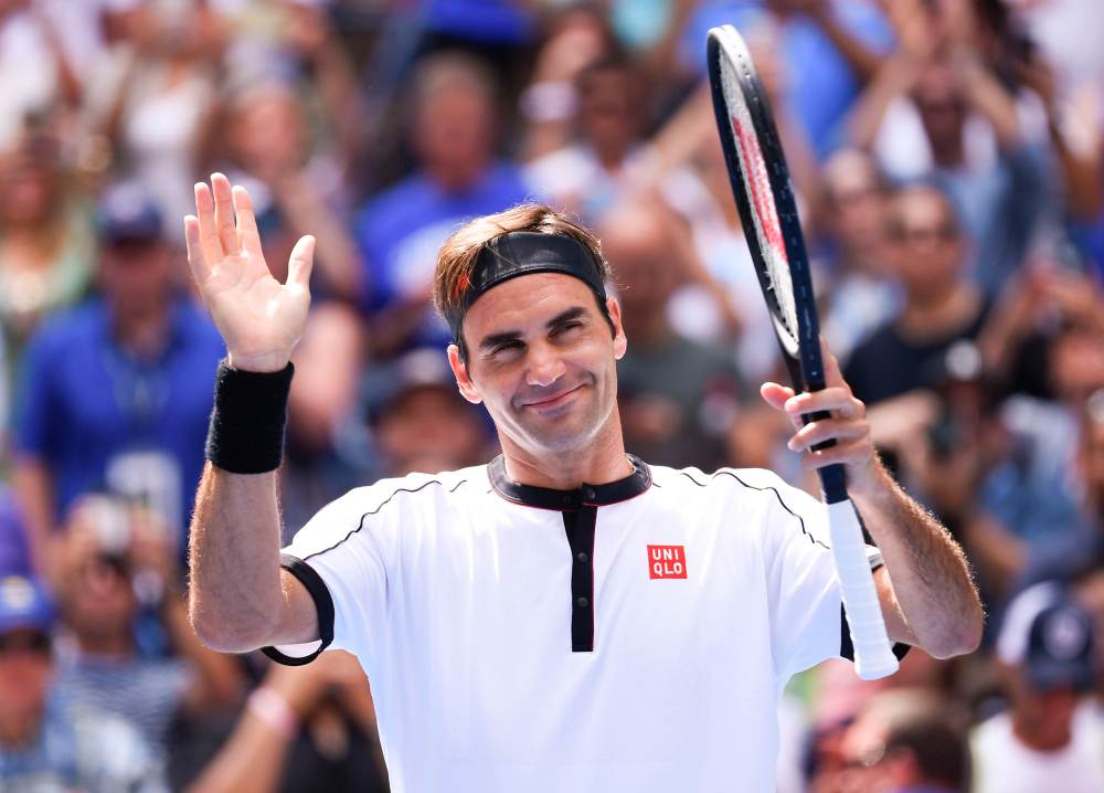 Roger Federer celebrates after beating David Goffin in the fourth round on day seven of the 2019 US Open tennis tournament in New York September 2, 2019. u00e2u20acu2022 Picture by Robert Deutsch-USA TODAY Sports via Reuters