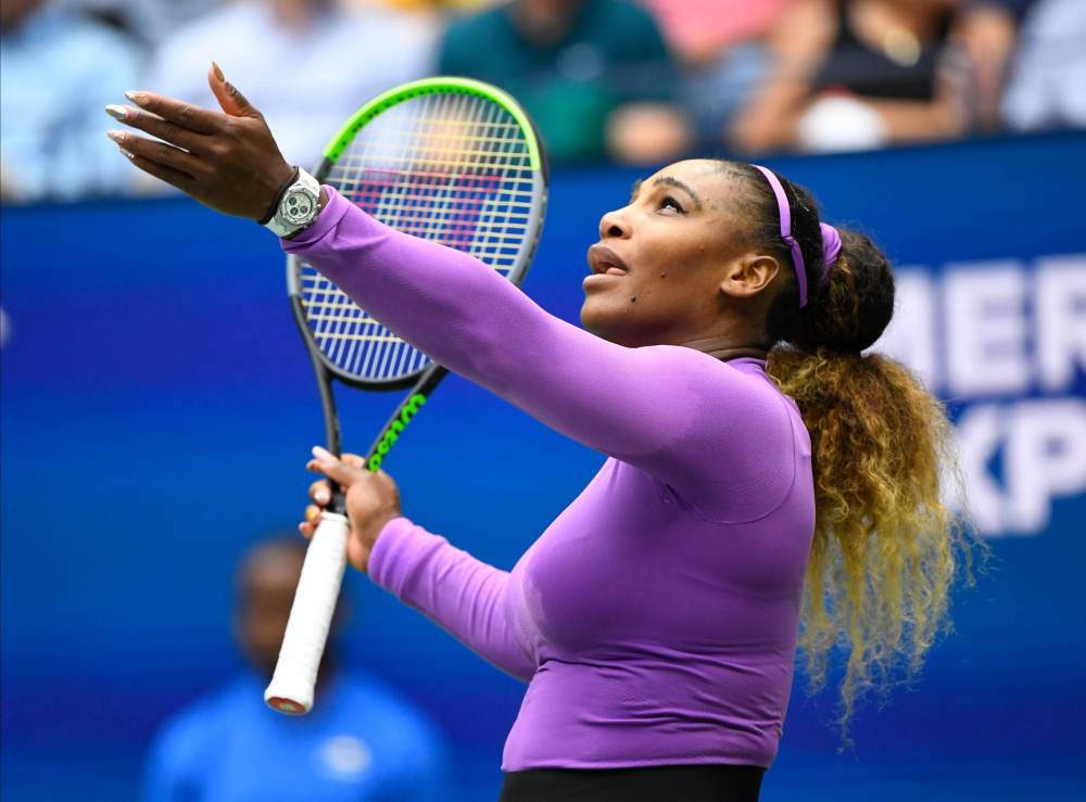 Serena Williams reacts after losing a point against Bianca Andreescu in the 2019 US Open tennis tournament in New York September 7, 2019. u00e2u20acu2022 Picture by Robert Deutsch-USA TODAY Sports via Reuters