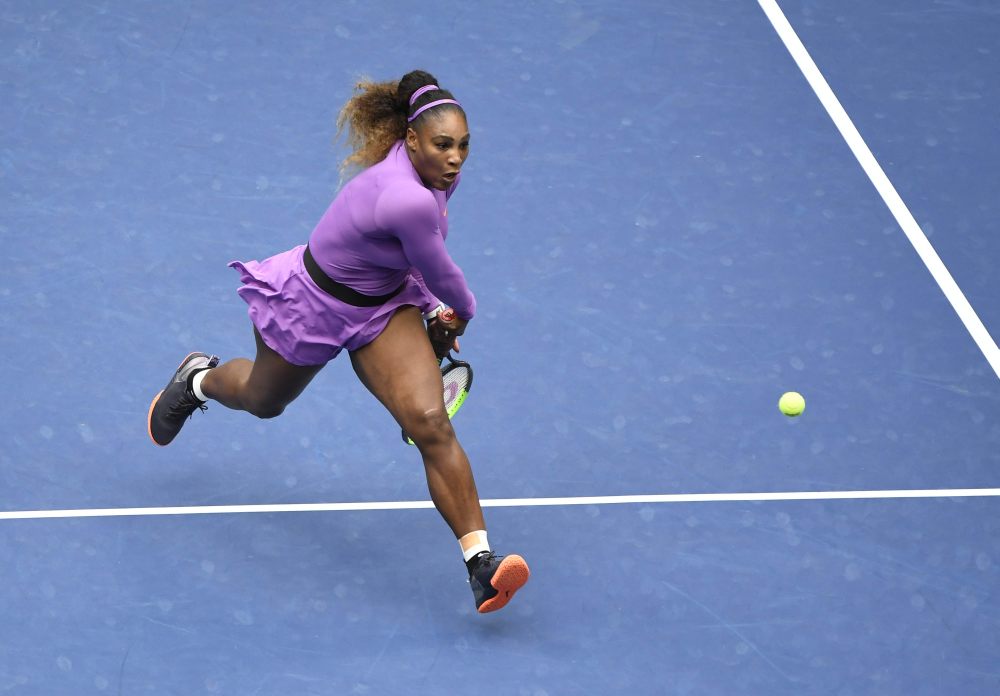Serena Williams returns a shot against Bianca Andreescu in the women's singles of the 2019 US Open tennis tournament in New York September 8, 2019. u00e2u20acu2022 Picture by Danielle Parhizkaran-USA TODAY Sports via Reuters 