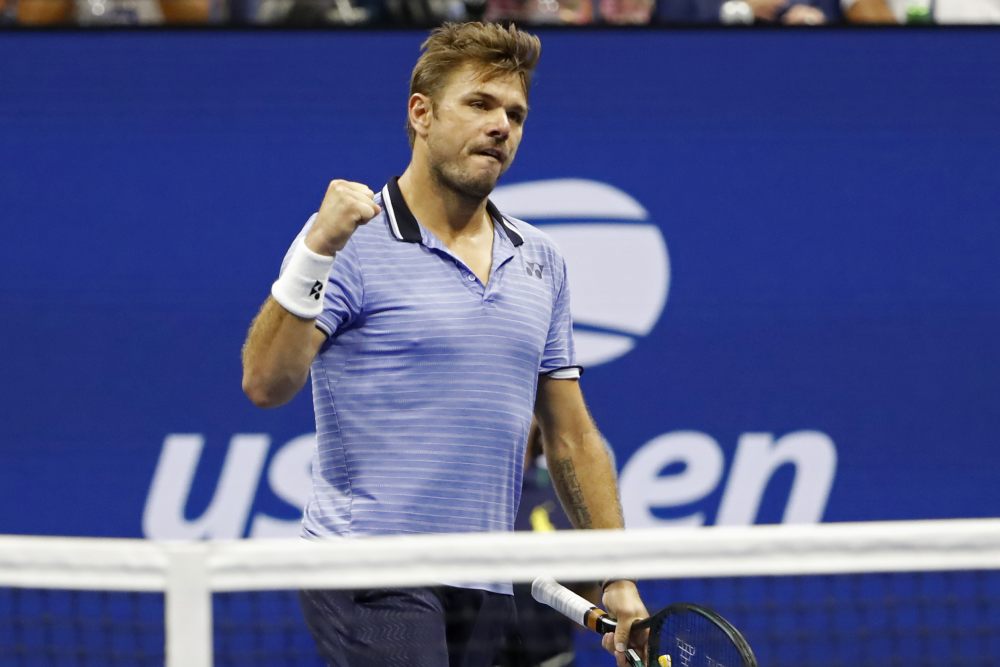 Stan Wawrinka reacts against Novak Djokovic of Serbia in the fourth round on day seven of the 2019 US Open tennis tournament, September 2, 2019. u00e2u20acu2022 Picture by Geoff Burke-USA TODAY Sports