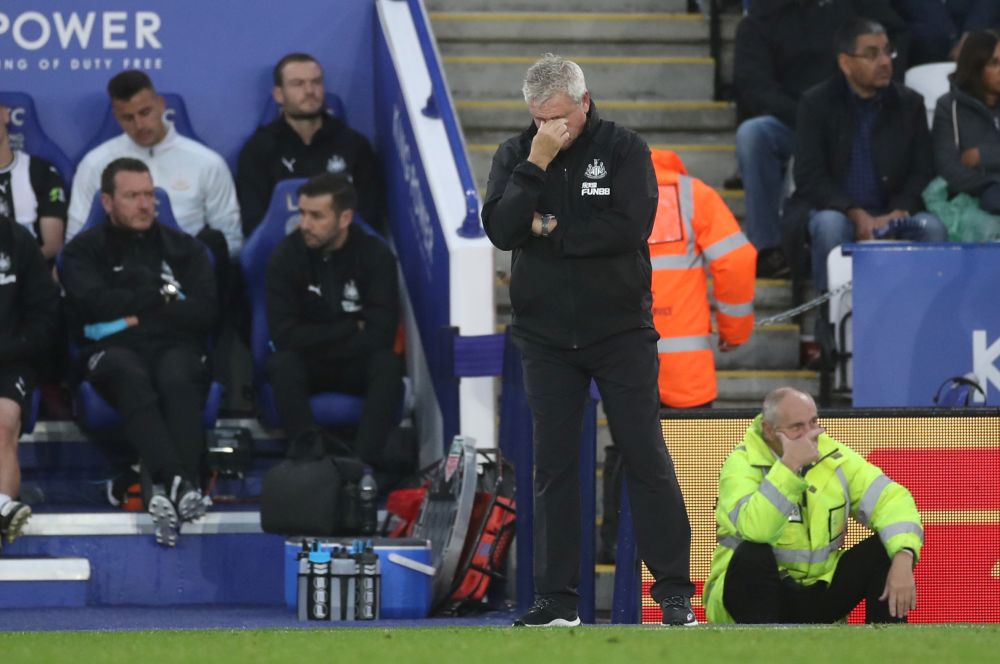 Newcastle United manager Steve Bruce looks dejected at the match against Leicester. u00e2u20acu201d Reuters pic