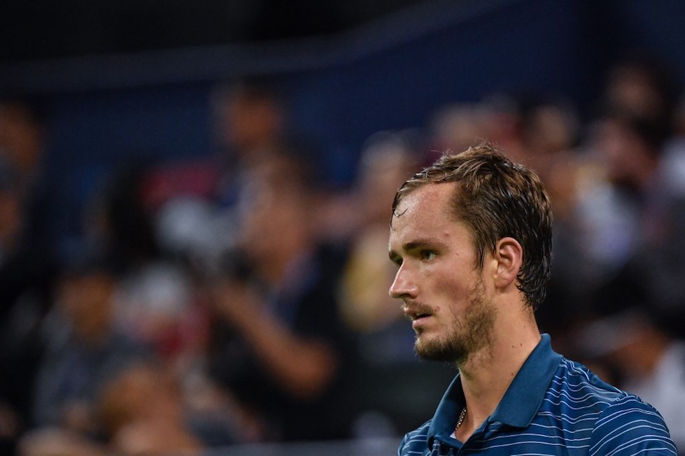 Daniil Medvedev of Russia reacts while playing against Alexander Zverev of Germany during their menu00e2u20acu2122s singles final match at the Shanghai Masters October 13, 2019. u00e2u20acu201d AFP pic