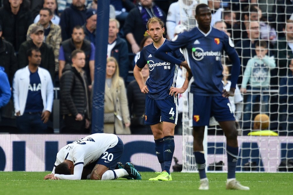Tottenham Hotspur’s Dele Alli reacts at the final whistle during the Premier League match with Watford at Tottenham Hotspur Stadium in London January 1, 2019. — AFP pic