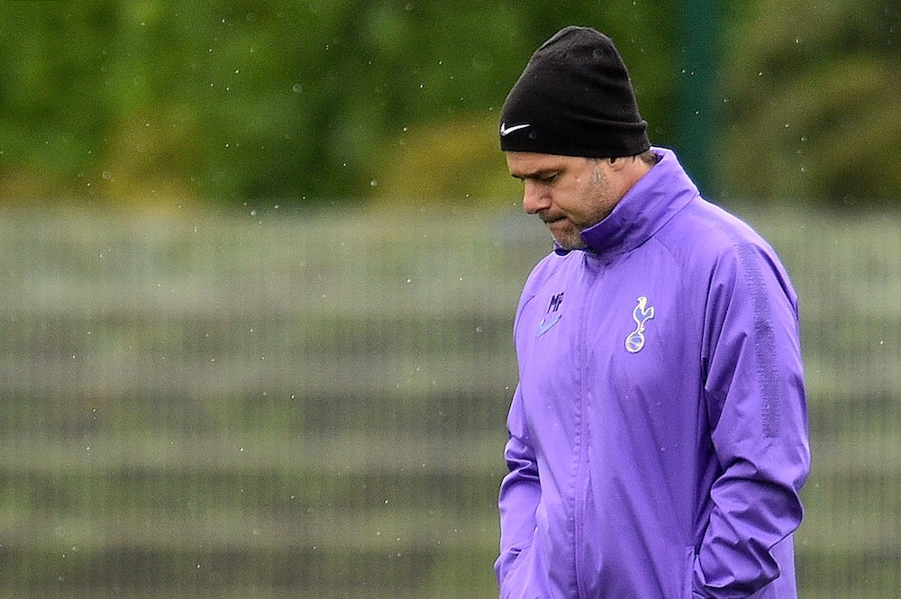 Tottenham Hotspuru00e2u20acu2122s head coach Mauricio Pochettino attends a team training session at Tottenham Hotspuru00e2u20acu2122s Enfield Training Centre, in north London October 21, 2019. u00e2u20acu201d AFP pic