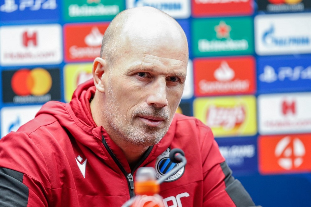 Bruggeu00e2u20acu2122s head coach Philippe Clement speaks during a press conference of Belgian football Club Brugge KSV in Brugge October 21, 2019.  u00e2u20acu201d AFP pic