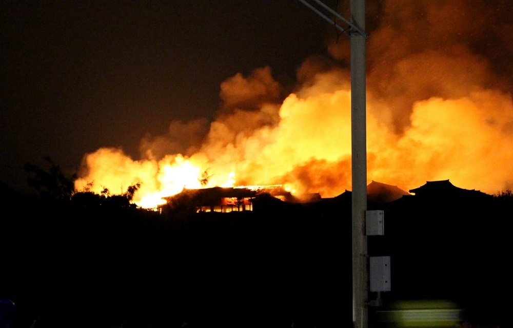Shuri Castle is engulfed in flames in Naha, Okinawa prefecture, southern Japan on early October 31, 2019. u00e2u20acu201d AFP pic