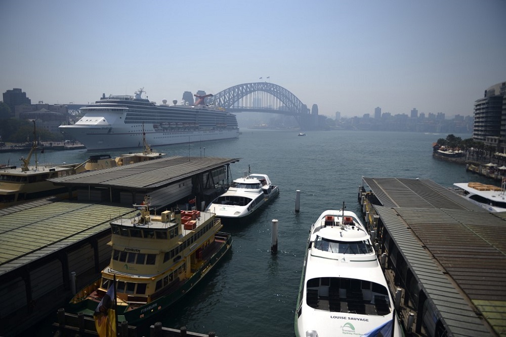 Smoke from rural bushfires are seen over Sydney Harbour October 31, 2019. u00e2u20acu201d AFP pic