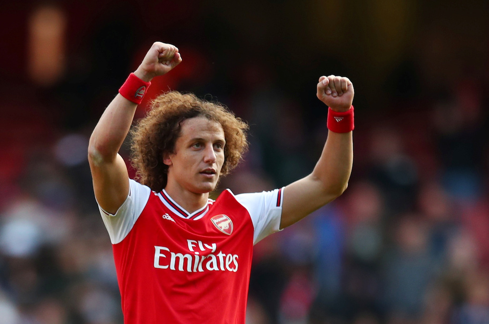 Arsenal's David Luiz celebrates after the match in London October 6, 2019. u00e2u20acu201d Reuters pic
