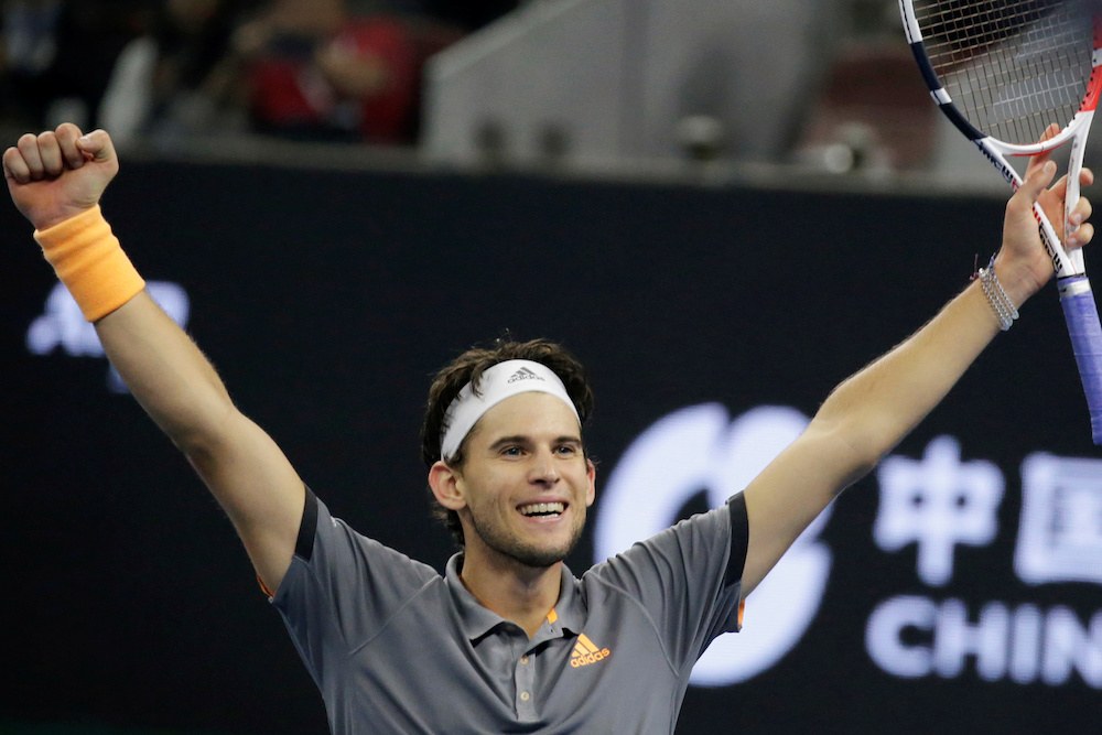 Dominic Thiem of Austria celebrates winning the match against Stefanos Tsitsipas of Greece in Beijing October 6, 2019. u00e2u20acu201d Reuters pic