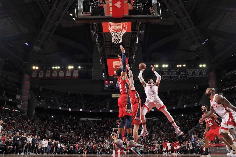 Russell Westbrook of the Houston Rockets shoots the ball against the New Orleans Pelicans at the Toyota Centre in Houston, Texas October 26, 2019. u00e2u20acu201d AFP pic