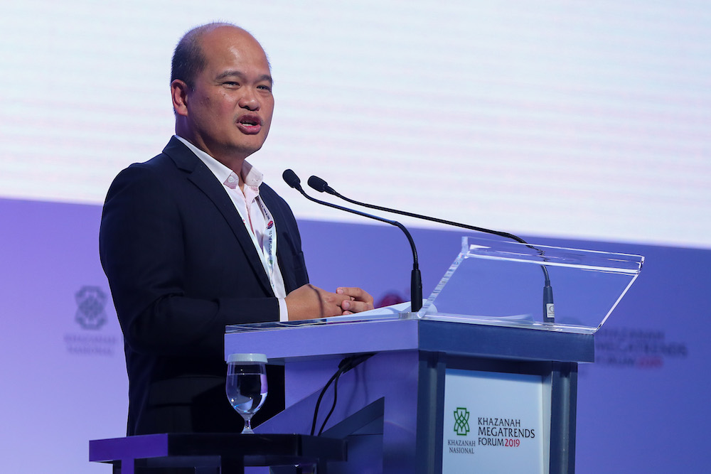 Khazanah Nasional Bhd's managing director Datuk Shahril Ridza Ridzuan speaks at the closing ceremony of Khazanah Megatrends Forum 2019 in Kuala Lumpur October 8, 2019. u00e2u20acu201d Picture by Yusof Mat Isa