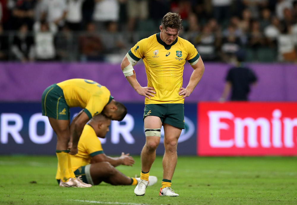 Australia's Michael Hooper looks dejected after the match in Oita October 19, 2019. u00e2u20acu201d Reuters pic 