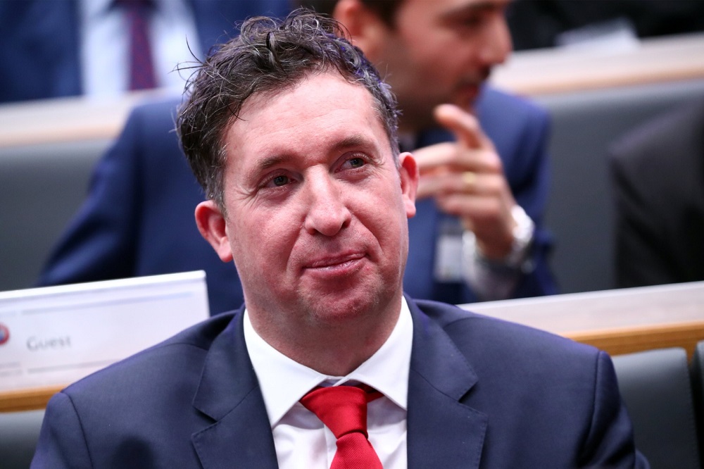 Liverpool club ambassador Robbie Fowler before the draw  at Nyon, Switzerland March 15, 2019. u00e2u20acu201d Reuters pic