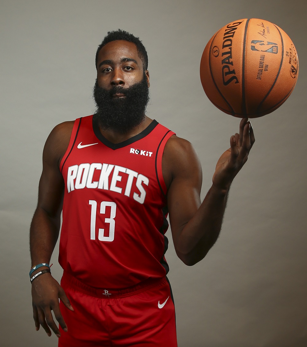 Houston Rockets guard James Harden poses for a picture during media day at Post Oak Hotel in Houston September 27, 2019. u00e2u20acu201d Picture by Troy Taormina-USA TODAY Sports via Reuters