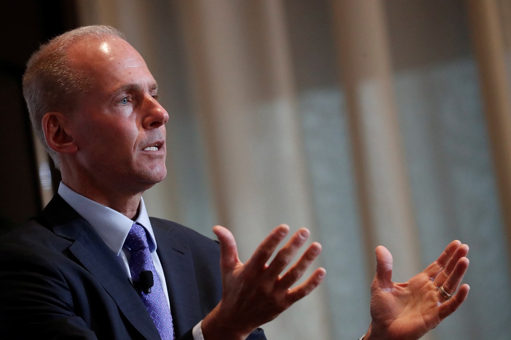 Boeing Chairman, President and CEO Dennis Muilenburg speaks at the New York Economic club luncheon in New York October 2, 2019. u00e2u20acu201d Reuters pic