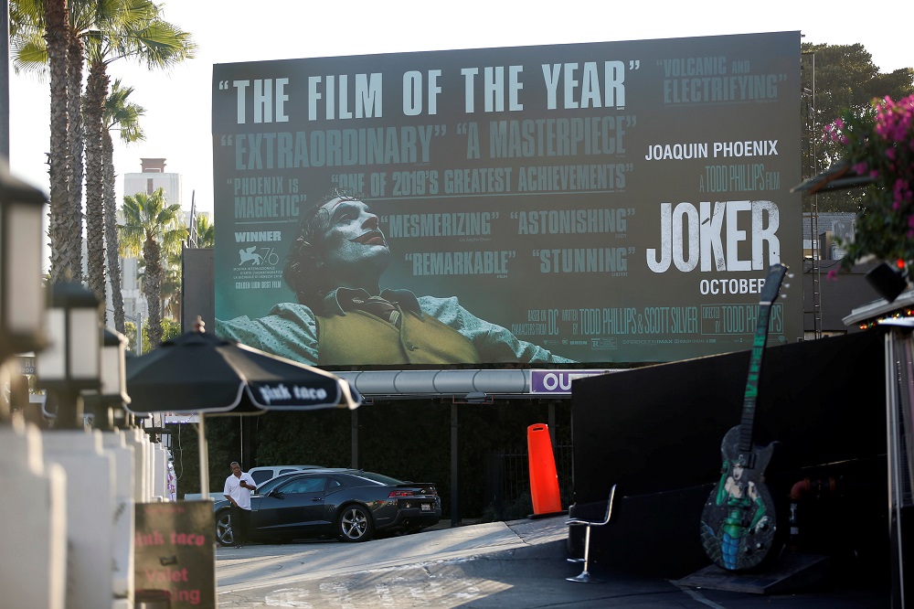 A billboard advertising the film 'Joker' is pictured in Los Angeles October 2, 2019. u00e2u20acu201d Reuters pic