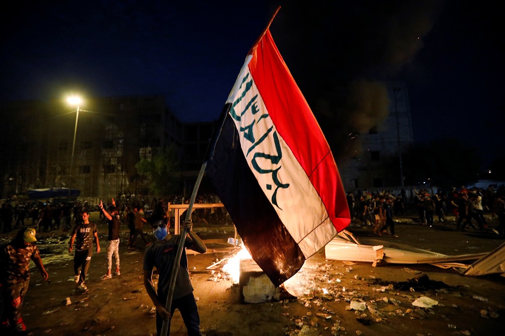 Demonstrators gather at a protest during a curfew, two days after the nationwide anti-government protests turned violent in Baghdad October 3, 2019. u00e2u20acu201d Reuters pic