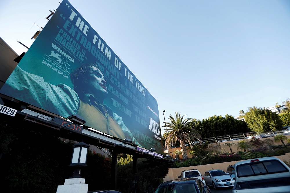 A billboard advertising the film 'Joker' is pictured in Los Angeles October 2, 2019. u00e2u20acu201d Reuters pic