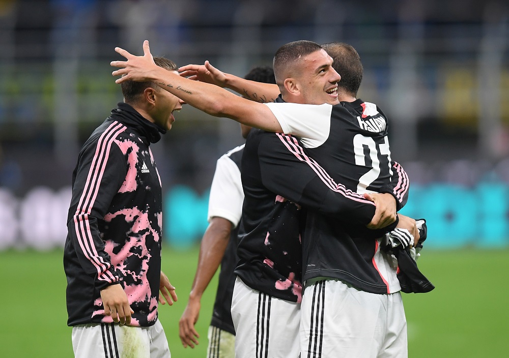 Juventusu00e2u20acu2122 Merih Demiral and Gonzalo Higuain celebrate after the match against Inter Milan at San Siro in Milan October 6, 2019. u00e2u20acu201d Reuters pic