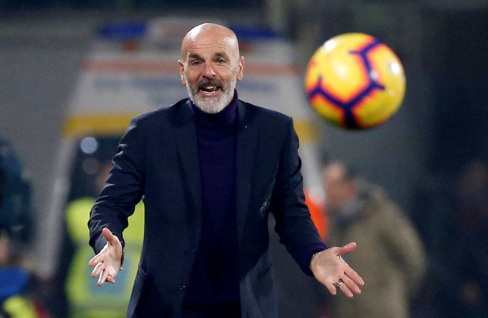 Fiorentina coach Stefano Pioli reacts during the Serie A match with Napoli at Stadio Artemio Franchi in Florence February 9, 2019. u00e2u20acu201d Reuters pic