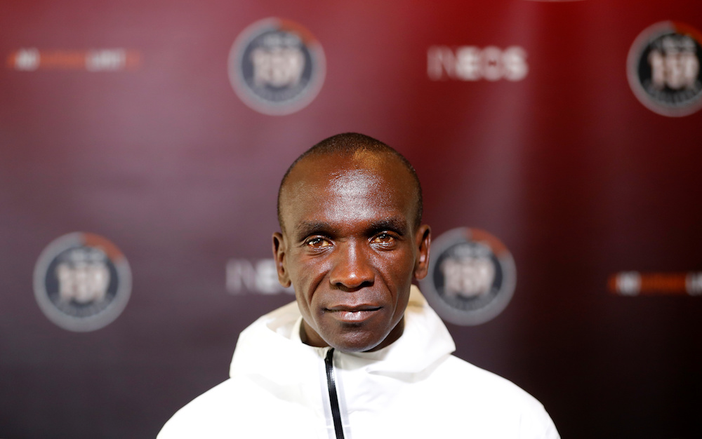 Eliud Kipchoge, the marathon world record holder from Kenya, poses ahead of a news conference in Vienna October 10, 2019. u00e2u20acu201d Reuters pic
