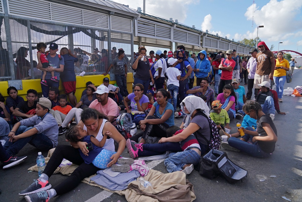 A group of migrants who returned to Mexico to await their US asylum hearing block the Puerta Mexico international border crossing bridge to demand quickness in their asylum process in Matamoros, Mexico October 10, 2019. u00e2u20acu201d Reuters pic 