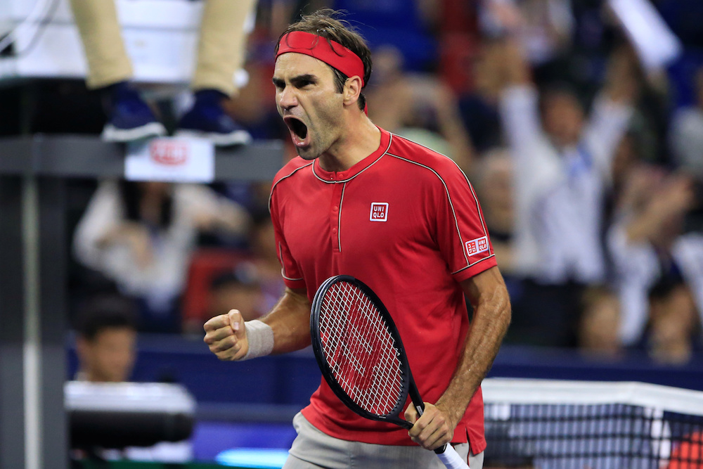 Roger Federer of Switzerland reacts during his menu00e2u20acu2122s singles quarter-final match against Alexander Zverev of Germany at the Shanghai Masters October 11, 2019. u00e2u20acu201d Reuters pic