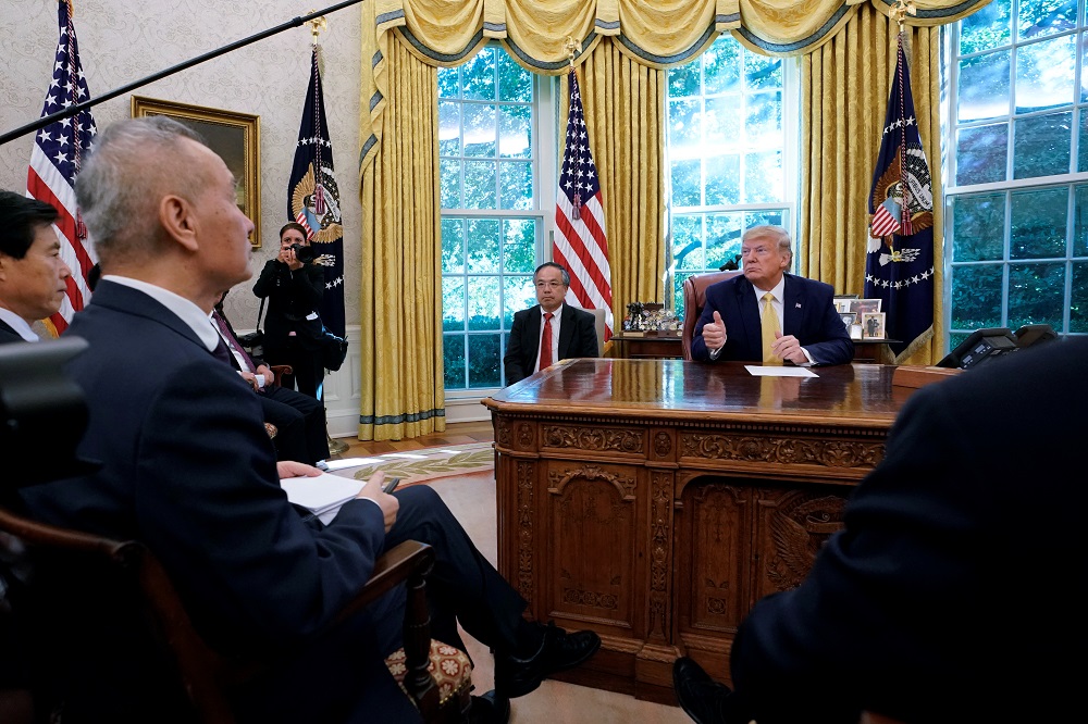 US President Donald Trump speaks during a meeting with Chinau00e2u20acu2122s Vice Premier Liu He in the Oval Office at the White House after two days of trade negotiations in Washington October 11, 2019. u00e2u20acu201d Reuters pic
