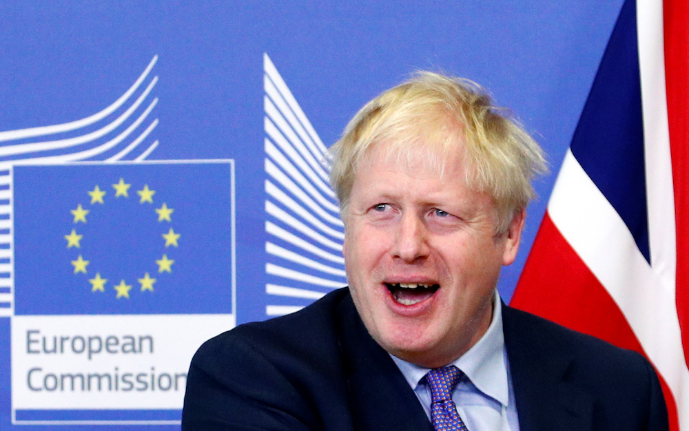 Britainu00e2u20acu2122s Prime Minister Boris Johnson speaks during a news conference with European Commission President Jean-Claude Juncker after agreeing on the Brexit deal in Brussels October 17, 2019. u00e2u20acu201d Reuters pic