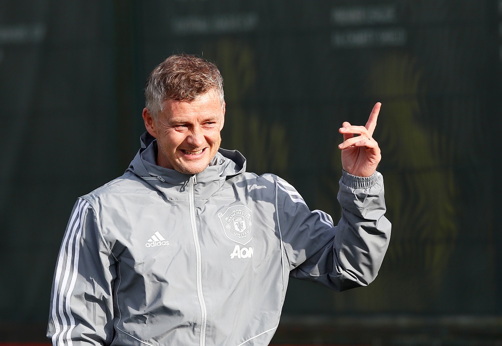 Manchester United manager Ole Gunnar Solskjaer during training at the Aon Training Complex in Manchester October 23, 2019. u00e2u20acu201d Action Images via Reuters/Jason Cairnduff