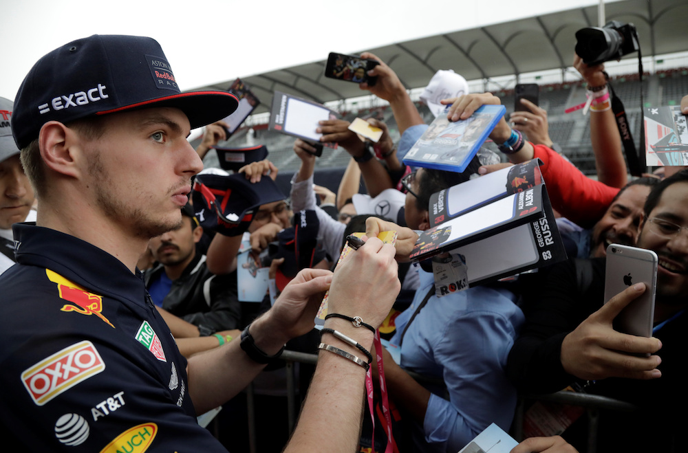 Red Bullu00e2u20acu2122s Max Verstappen signs autographs during the Mexican Grand Prix at Hermanos Rodriguez Circuit in Mexico City October 24, 2019. u00e2u20acu201d Reuters pic
